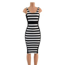 Color Blocked Side Panel Wiggle Dress with Cargo Pockets - Coquetry Clothing