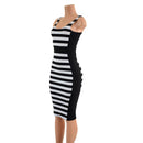 Color Blocked Side Panel Wiggle Dress with Cargo Pockets - Coquetry Clothing