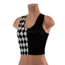 Color Split Racerback Diamond and Black Mystique Crop Top - Coquetry Clothing