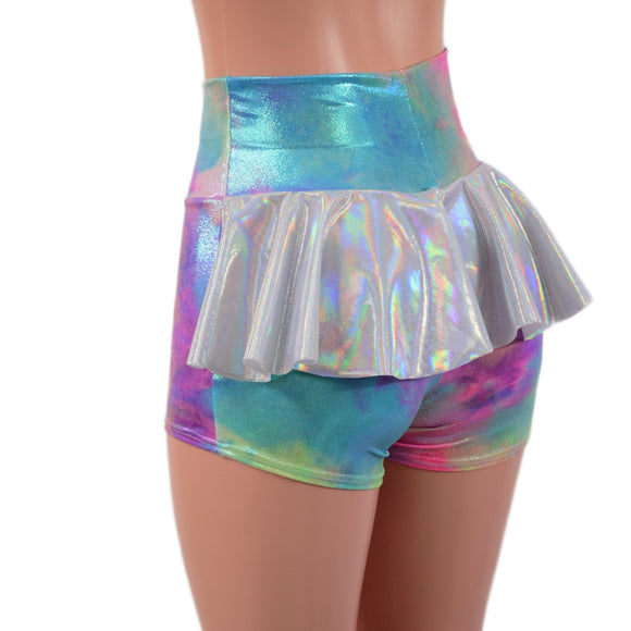 Cotton Candy High Waist Shorts with Flashbulb Ruffle Rump - Coquetry Clothing