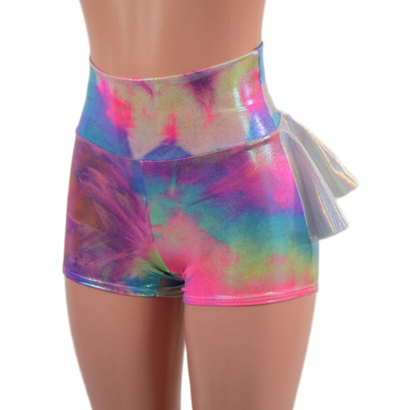 Cotton Candy High Waist Shorts with Flashbulb Ruffle Rump - Coquetry Clothing