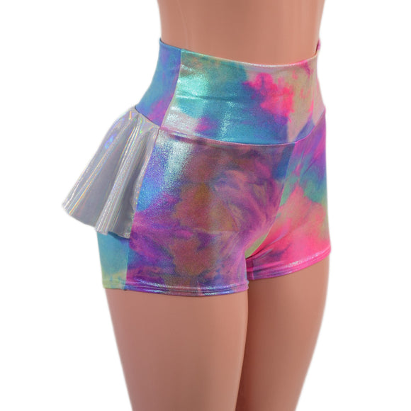 Cotton Candy High Waist Shorts with Flashbulb Ruffle Rump - Coquetry Clothing