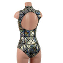 Cracked Tiles Backless Keyhole Romper - Coquetry Clothing