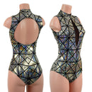 Cracked Tiles Backless Keyhole Romper - Coquetry Clothing