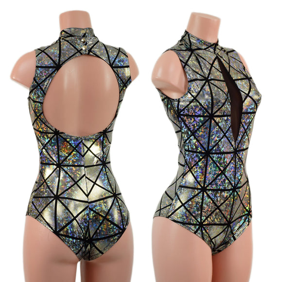 Cracked Tiles Backless Keyhole Romper - Coquetry Clothing