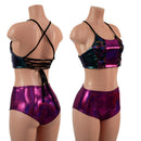 Criss Cross Strappy Back Halter and Midrise Siren Shorts Set - Coquetry Clothing