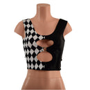 Cutout O - Ring Crop Tank with Color Split - Coquetry Clothing