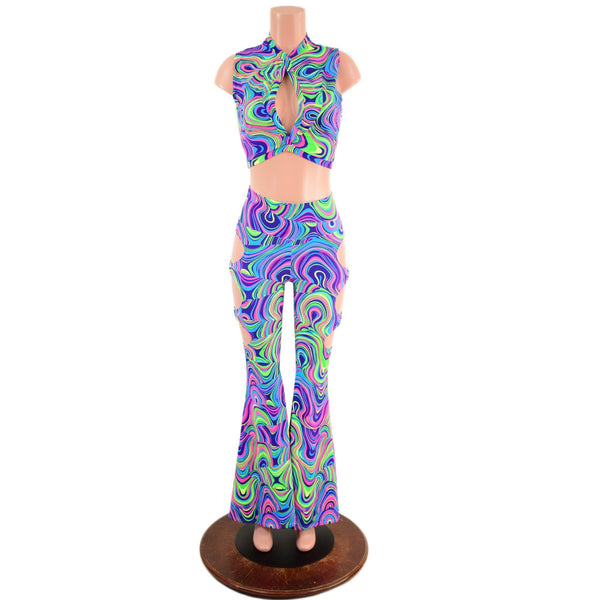 Cutout Solar Flares and Keyhole Top Set in Glow Worm - 5