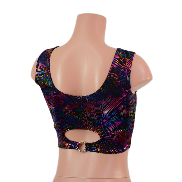 Cyberspace High Or Low Reversible Cutout Oring Mini Crop - Coquetry Clothing