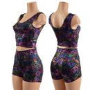 Cyberspace High Waist Shorts OR Top READY to SHIP - Coquetry Clothing