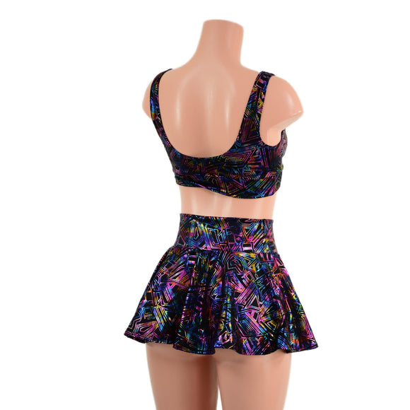 Cyberspace Rave Skirt & Starlette Bralette Set - Coquetry Clothing