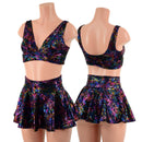Cyberspace Rave Skirt & Starlette Bralette Set - Coquetry Clothing