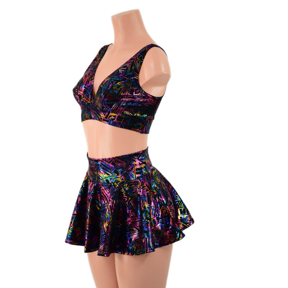 Cyberspace Rave Skirt & Starlette Bralette Set - Coquetry Clothing