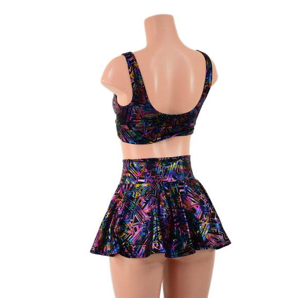 Cyberspace Rave Skirt & Starlette Bralette Set - Coquetry Clothing