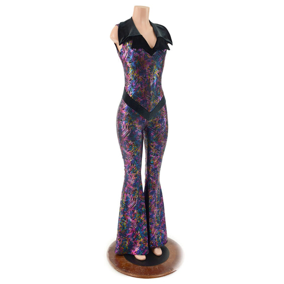Cyberspace Solar Flare V Front Catsuit with Showtime Collar - Coquetry Clothing