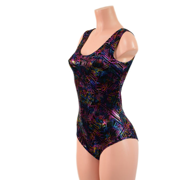 Cyberspace Tank Style Romper with Siren Cut Leg - Coquetry Clothing
