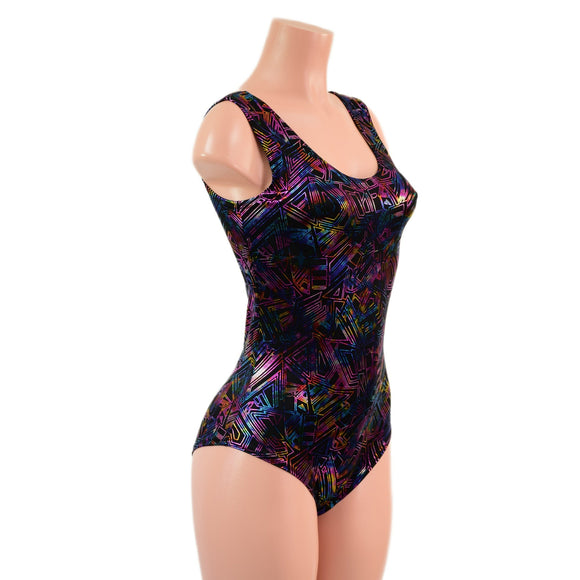 Cyberspace Tank Style Romper with Siren Cut Leg - Coquetry Clothing