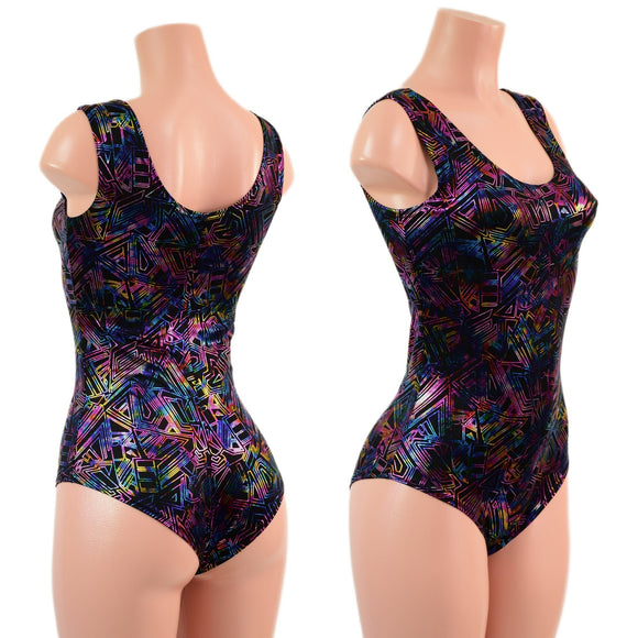 Cyberspace Tank Style Romper with Siren Cut Leg - Coquetry Clothing