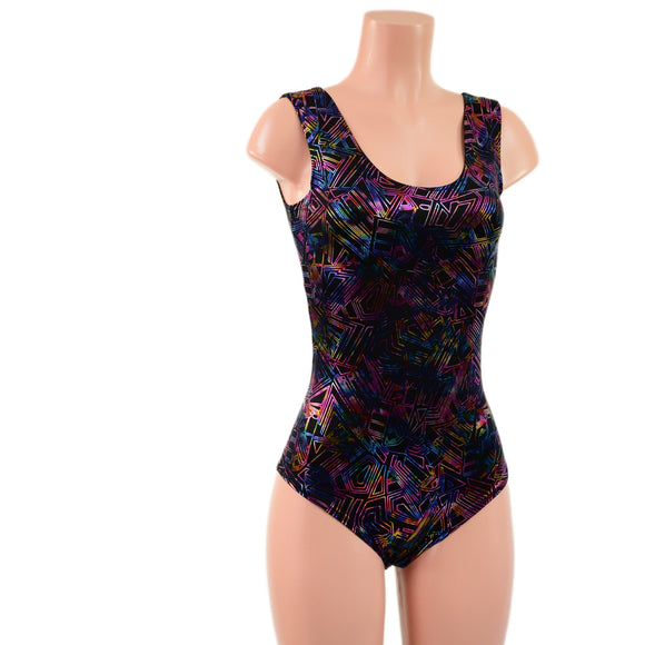Cyberspace Tank Style Romper with Siren Cut Leg - Coquetry Clothing