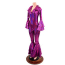 Dancing Queen Multi Tiered Bell Bottom Catsuit in Fuchsia Sparkly Jewel - Coquetry Clothing