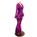 Dancing Queen Multi Tiered Bell Bottom Catsuit in Fuchsia Sparkly Jewel - Coquetry Clothing