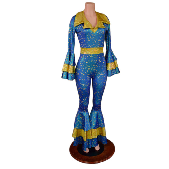 Dancing Queen Multi Tiered Bell Bottoms and Waistband Catsuit - Coquetry Clothing