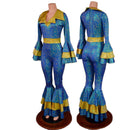 Dancing Queen Multi Tiered Bell Bottoms and Waistband Catsuit - Coquetry Clothing