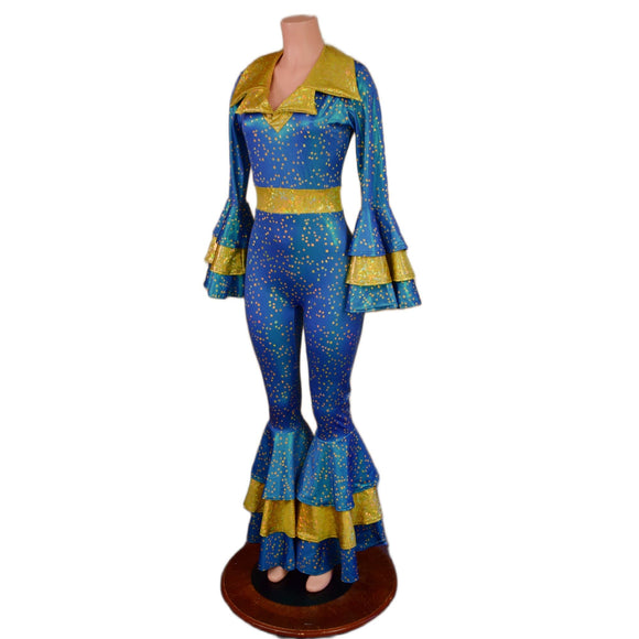 Dancing Queen Multi Tiered Bell Bottoms and Waistband Catsuit - Coquetry Clothing