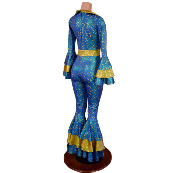 Dancing Queen Multi Tiered Bell Bottoms and Waistband Catsuit - Coquetry Clothing
