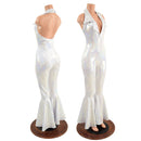Dazzling Bell Bottom Catsuit with PLUNGING Showtime Collar and Backless Neckline - Coquetry Clothing