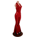 Dazzling Bell Bottom Catsuit with Showtime Collar and Backless Neckline - Coquetry Clothing