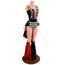 Diamond, Red and Black Harlequin Color Blocked and 5PC Romper Set - Coquetry Clothing