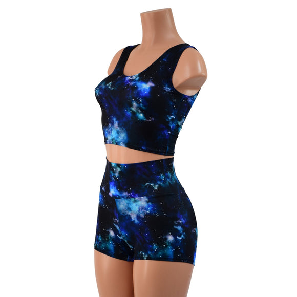 Deep Space High Waist Shorts OR Top READY to SHIP - Coquetry Clothing