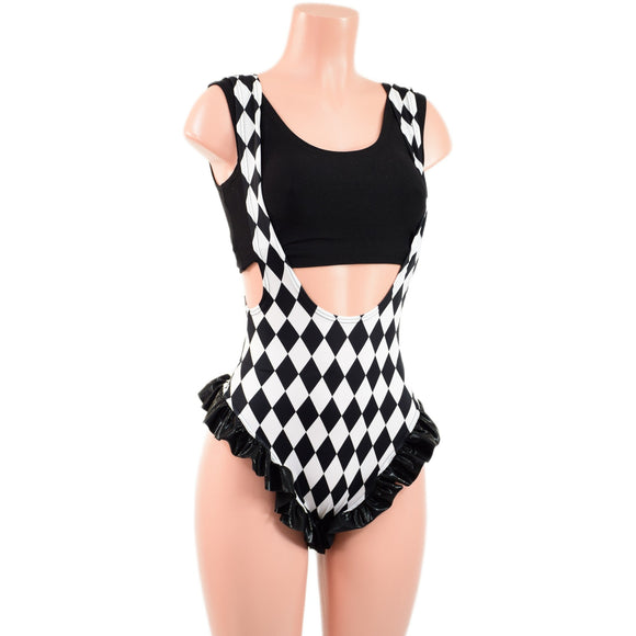 Diamond Print Suspender Romper with Brazilian Cut Leg (Top Sold Separately) - Coquetry Clothing
