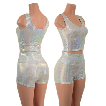 Diamonds in the Sky High Waist Shorts OR Top READY to SHIP - Coquetry Clothing