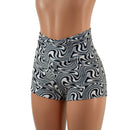 Distortion Velvet High Waist Shorts - Coquetry Clothing