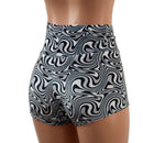 Distortion Velvet High Waist Shorts - Coquetry Clothing