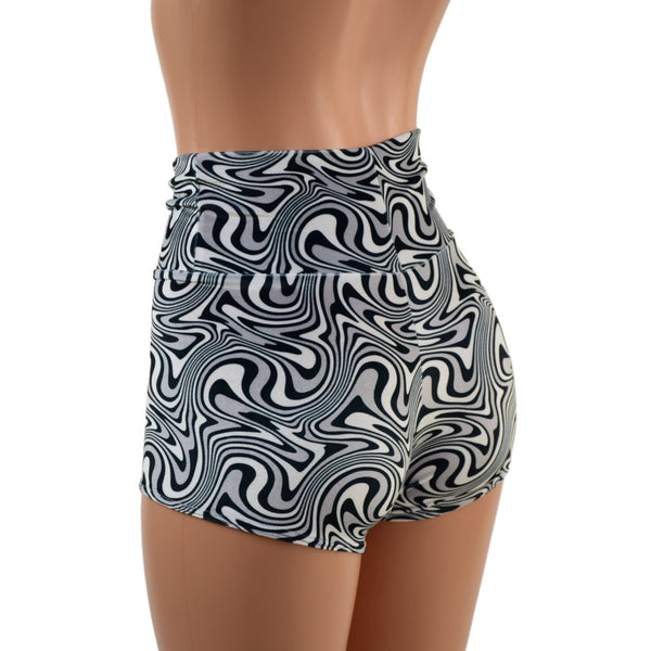 Distortion Velvet High Waist Shorts - 4