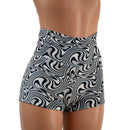 Distortion Velvet High Waist Shorts - Coquetry Clothing