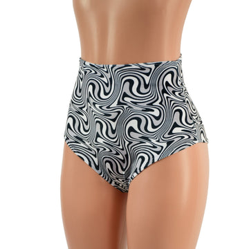 Distortion Velvet High Waist Siren Shorts - Coquetry Clothing