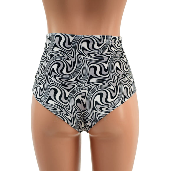 Distortion Velvet High Waist Siren Shorts - Coquetry Clothing