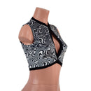 Distortion Velvet Keyhole Top with Black Spandex Trim - Coquetry Clothing