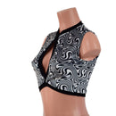 Distortion Velvet Keyhole Top with Black Spandex Trim - Coquetry Clothing