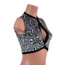 Distortion Velvet Keyhole Top with Black Spandex Trim - Coquetry Clothing