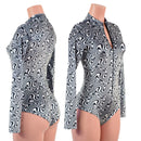 Distortion Velvet Stella Romper with Long Sleeves & Siren Cut Leg - Coquetry Clothing