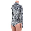 Distortion Velvet Stella Romper with Long Sleeves & Siren Cut Leg - Coquetry Clothing