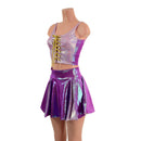 Double Slit Flip Skirt and Laceup Crop Tank Set - Coquetry Clothing