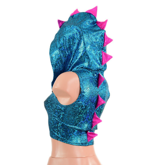 Dragon Hooded Sleeveless Crop Top with Zipper Front - Coquetry Clothing