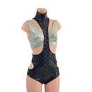 Dragon Scale UFO suit with Hipnotic Cutouts and Starlette Bralette - Coquetry Clothing