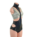 Dragon Scale UFO suit with Hipnotic Cutouts and Starlette Bralette - Coquetry Clothing